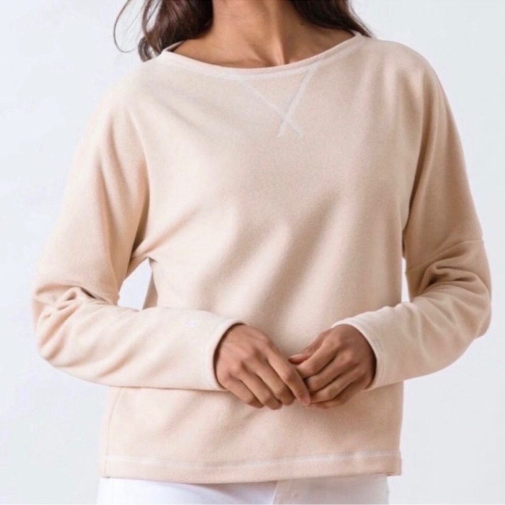 DUDLEY STEPHENS Somerset Sweatshirt in Tan Terry Fleece size medium
